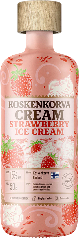 Image of Koskenkorva Créme Strawberry Ice Cream 15% 50 cl